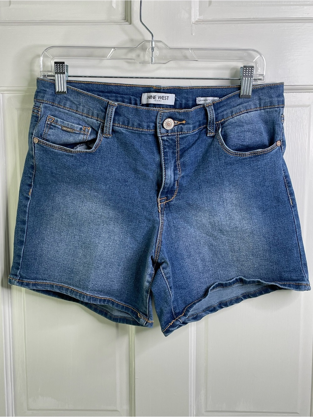 Nine West Distressed Blue Denim Shorts